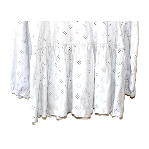 ASOS Curve Broderie Eyelet Smock with Blouson Long Sleeve and Tie Back - Size 18 - Picture 6 of 12